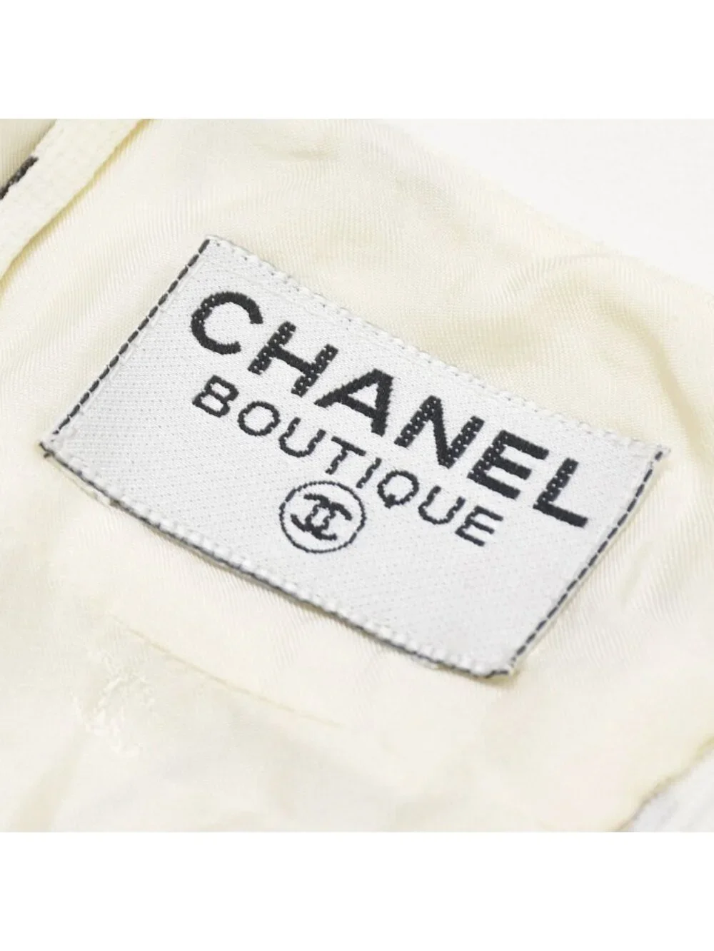 Chanel Mini Dress White Black Dragonfly Rayon Acetate Vintage